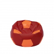 Baby Ball - fotoliu puf - imitatie piele rosu/portocaliu