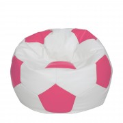 Extra Ball - fotoliu puf - imitatie piele alb/roz