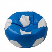 Extra Ball - fotoliu puf - imitatie piele albastru/alb