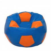 Extra Ball - fotoliu puf - imitatie piele albastru/portocaliu