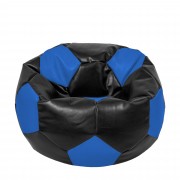 Extra Ball - fotoliu puf - imitatie piele negru/albastru