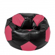 Extra Ball - fotoliu puf - imitatie piele negru/roz