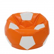 Extra Ball - fotoliu puf - imitatie piele portocaliu/alb