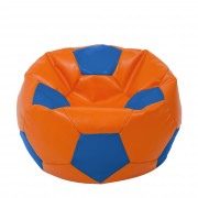Extra Ball - fotoliu puf - imitatie piele portocaliu/albastru