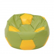 Extra Ball - fotoliu puf - imitatie piele verde/galben