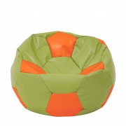 Extra Ball - fotoliu puf - imitatie piele verde/portocaliu