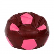 Extra Ball - fotoliu puf - imitatie piele bordo/roz