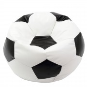 Mega Ball - fotoliu puf - imitatie piele alb/negru
