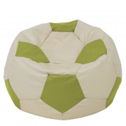 Mega Ball - fotoliu puf - imitatie piele crem/verde