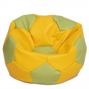 Mega Ball - fotoliu puf - imitatie piele galben/verde