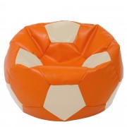 Mega Ball - fotoliu puf - imitatie piele portocaliu/crem