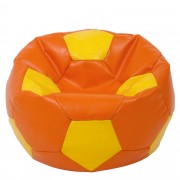 Mega Ball - fotoliu puf - imitatie piele portocaliu/galben