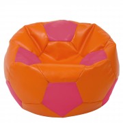 Mega Ball - fotoliu puf - imitatie piele portocaliu/roz