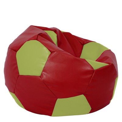 Mega Ball - fotoliu puf - imitatie piele rosu/verde