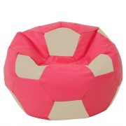 Mega Ball - fotoliu puf - imitatie piele roz/crem
