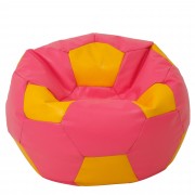 Mega Ball - fotoliu puf - imitatie piele roz/galben