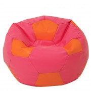 Mega Ball - fotoliu puf - imitatie piele roz/portocaliu