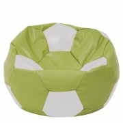 Mega Ball - fotoliu puf - imitatie piele verde/alb