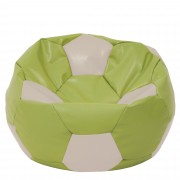 Mega Ball - fotoliu puf - imitatie piele verde/crem