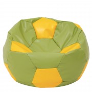 Mega Ball - fotoliu puf - imitatie piele verde/galben