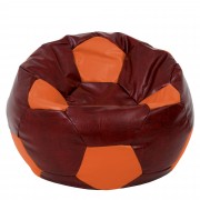 Mega Ball - fotoliu puf - imitatie piele bordo/portocaliu