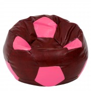 Mega Ball - fotoliu puf - imitatie piele bordo/roz