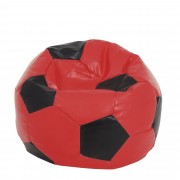 Mega Ball - fotoliu puf - imitatie piele rosu/negru
