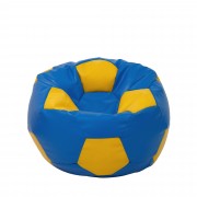 Mondo Ball - fotoliu puf - imitatie piele - albastru/galben