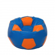 Mondo Ball - fotoliu puf - imitatie piele - albastru/portocaliu