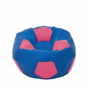 Mondo Ball - fotoliu puf - imitatie piele - albastru/roz