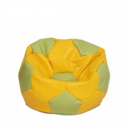 Mondo Ball - fotoliu puf - imitatie piele - galben/verde