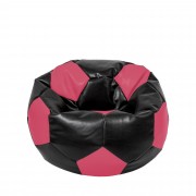 Mondo Ball - fotoliu puf - imitatie piele - negru/roz