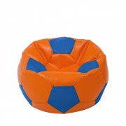 Mondo Ball - fotoliu puf - imitatie piele - portocaliu/albastru
