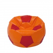 Mondo Ball - fotoliu puf - imitatie piele - portocaliu/rosu