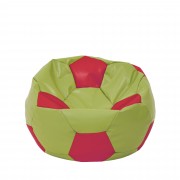 Mondo Ball - fotoliu puf - imitatie piele - verde/rosu