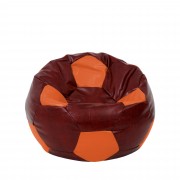 Mondo Ball - fotoliu puf - imitatie piele - bordo/portocaliu