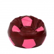 Mondo Ball - fotoliu puf - imitatie piele - bordo/roz